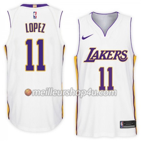 Maillot Basket Homme Los Angeles Lakers Brook Lopez 11 Nike 2017-18 Blanc Swingman